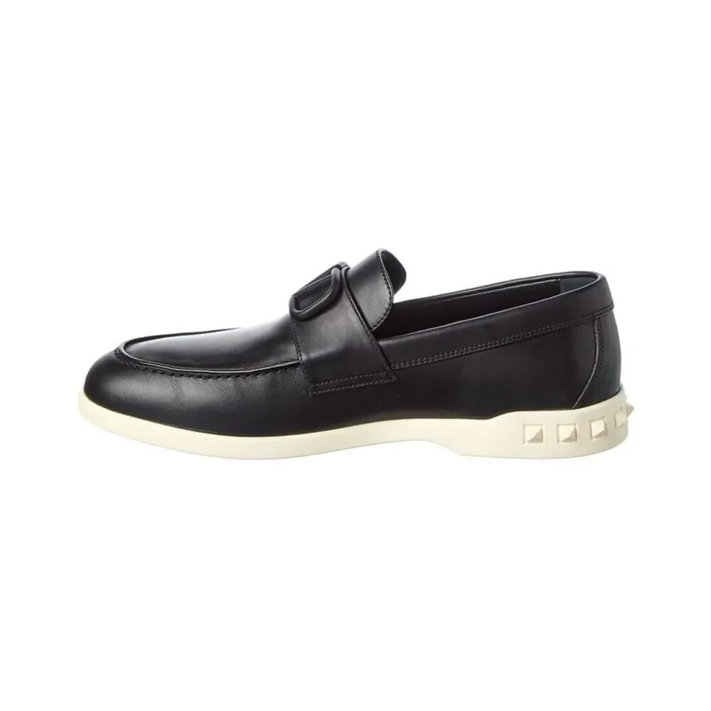 Valentino Vlogo Leather Loafer